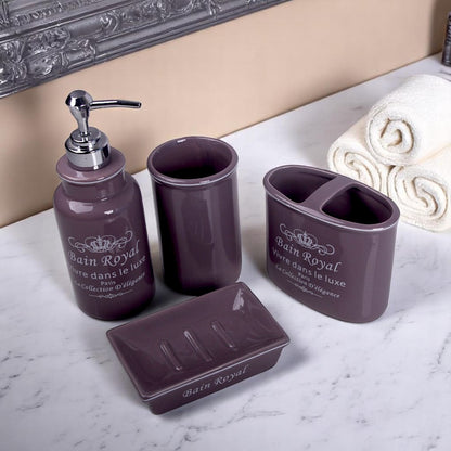 Purple Ceramic Bath Set 4pcs