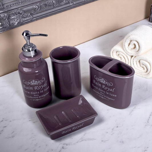 Purple Ceramic Bath Set 4pcs