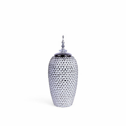 White & Silver Vase Large