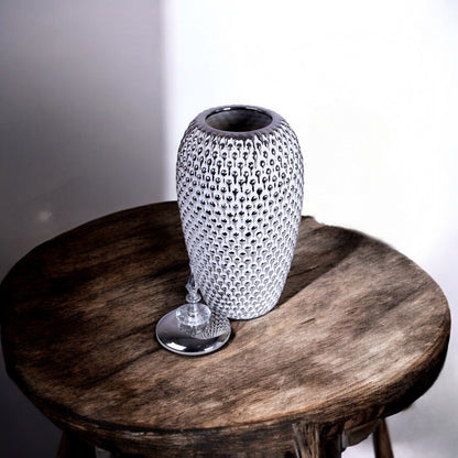 White & Silver Vase Large