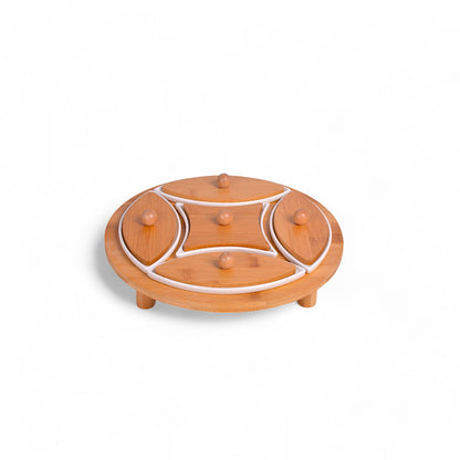 Ceramic Dried Fruit Tray with Wooden Lid