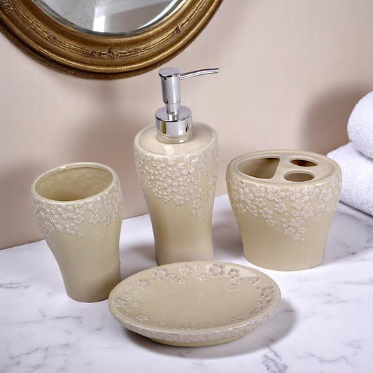 Beige Ceramic Bath Set 4pcs
