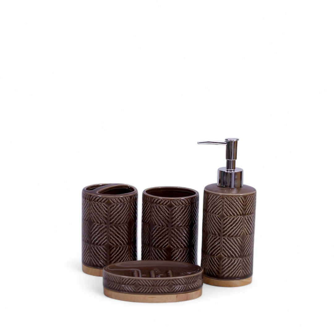 Brown Bath Set 4Pcs
