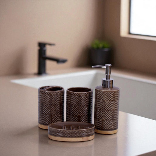 Brown Bath Set 4Pcs