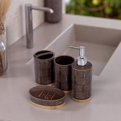 Brown Bath Set 4Pcs